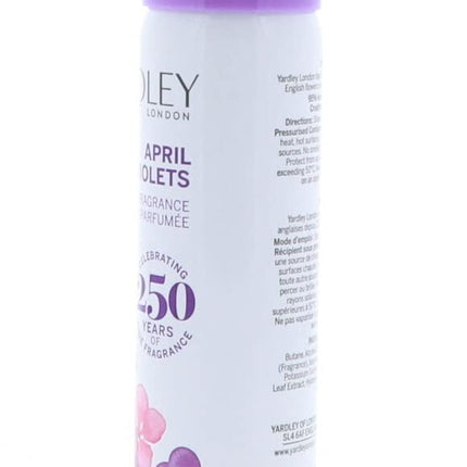 YARDLEY APRIL VIOLETS BODY SPRAY 2.6 OZ UNISEX by Yardley 75ml - The Essence Avenue