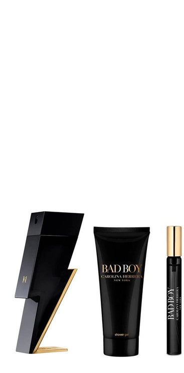 Carolina Herrera Bad Boy Eau de Toilette 50ml 2020 Gift Set (Contains 50ml EDT, 100ml Shower Gel + 10ml Travel Spray)