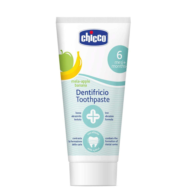 Chicco Toothpaste, Apple and Banana 50ml, front of tube