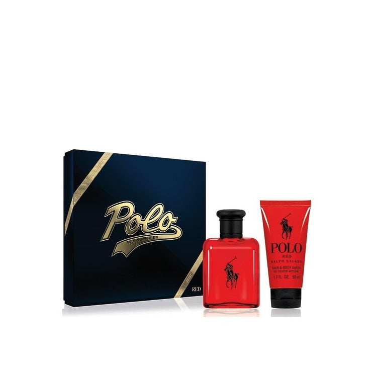 Ralph Lauren Polo Red Eau de Toilette 75ml Gift Set 2023 (Contains 75ml EDT and 50ml Hair & Body Wash) - The Essence Avenue