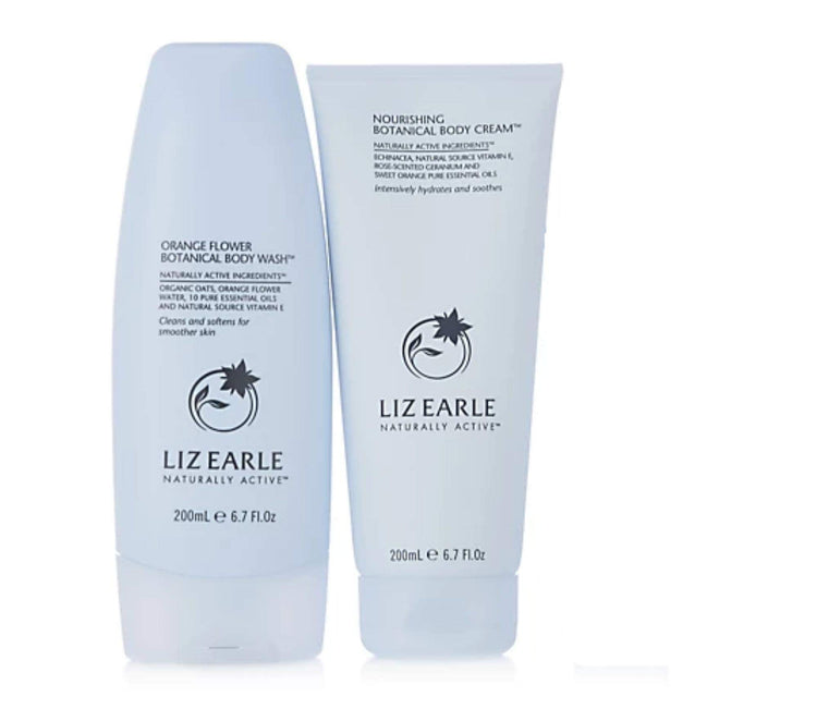 Liz Earle Orange Flower Botanical Body Wash and Body Cream Gift Set