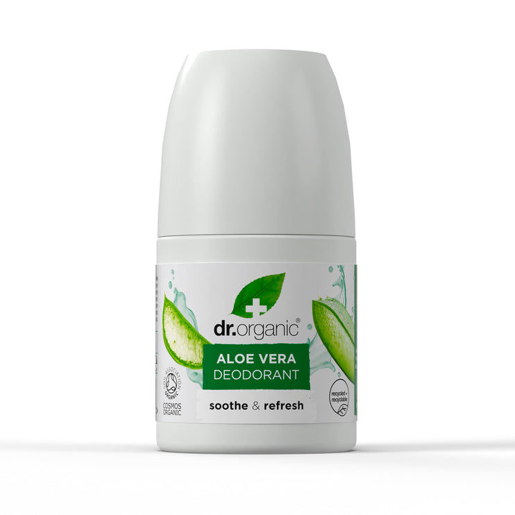 Dr Organic Aloe Vera Deodorant, Aluminium Free, Mens, Womens, Natural, Vegan, Cruelty-Free, Paraben & SLS-Free, Recycled & Recyclable, Organic, 50ml - The Essence Avenue