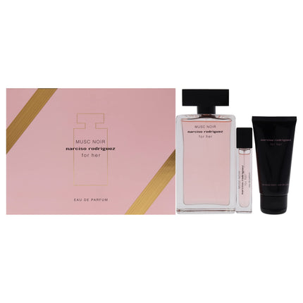 Narciso Rodriguez Musc Noir For Her 3 Piece Gift Set: Eau De Parfum 100ml - Body Lotion 50ml - Eau De Parfum 10ml