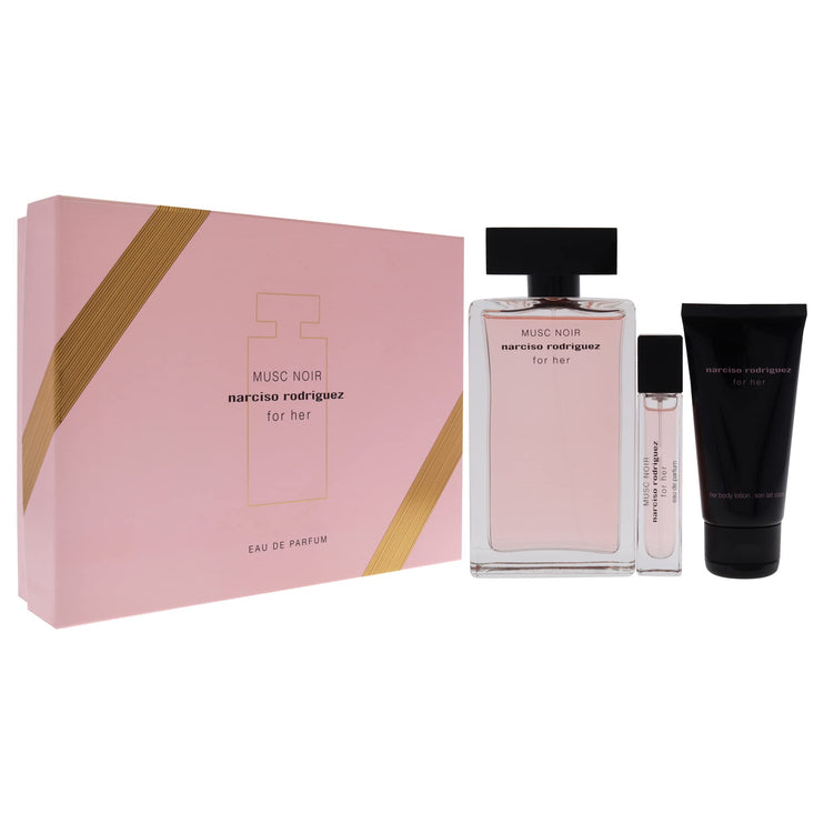 Narciso Rodriguez Musc Noir For Her 3 Piece Gift Set: Eau De Parfum 100ml - Body Lotion 50ml - Eau De Parfum 10ml