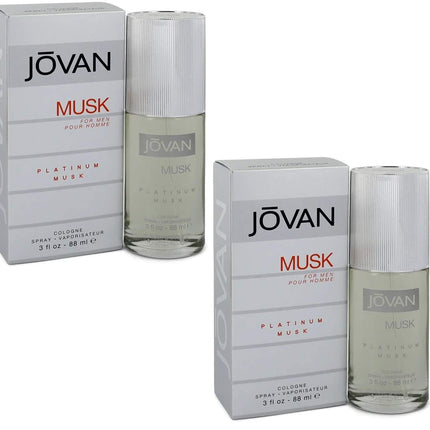 Jovan Platinum Musk Mens Gents Cologne Spray 88 ml 2 Pack - The Essence Avenue