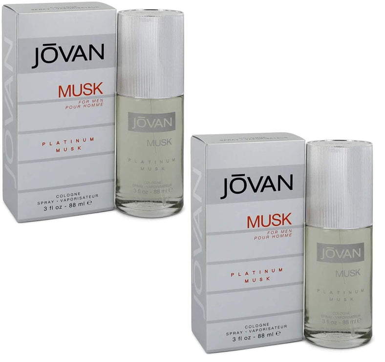 Jovan Platinum Musk Mens Gents Cologne Spray 88 ml 2 Pack - The Essence Avenue