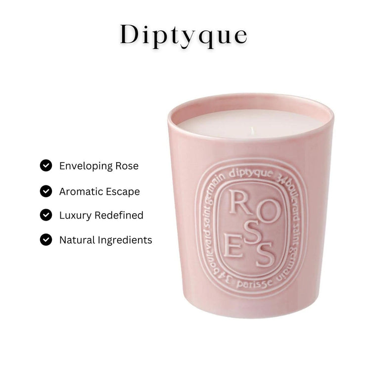 DIPTYQUE Roses Scented Candle 600 g - The Essence Avenue