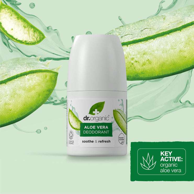 Dr Organic Aloe Vera Deodorant, Aluminium Free, Mens, Womens, Natural, Vegan, Cruelty-Free, Paraben & SLS-Free, Recycled & Recyclable, Organic, 50ml - The Essence Avenue