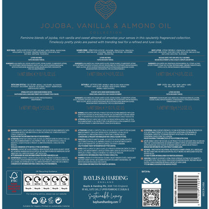 Baylis & Harding Jojoba, Vanilla & Almond Oil Signature Collection Ultimate Luxury Pamper Bathing Gift Set (Pack of 1) - Vegan Friendly